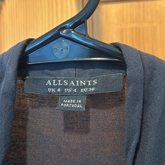 All Saints Black Sleeveless Nova Wrap Above the Knee Dress Size 4 - Picture 5 of 5